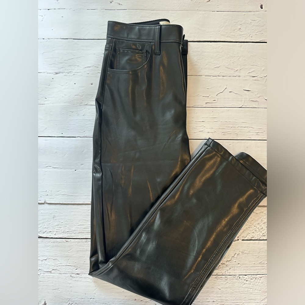Abercrombie leather straight leg pants